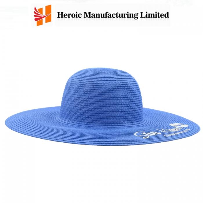 Broad Brim Straw Hat with print