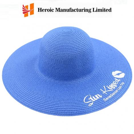 Broad Brim Straw Hat with print