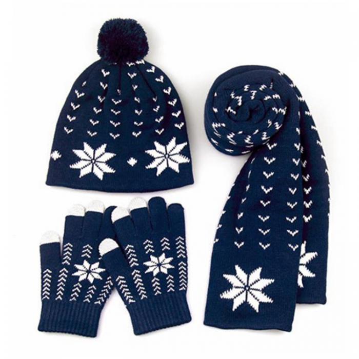 Winter Knitted Sets - Beanie,Gloves,Scarf