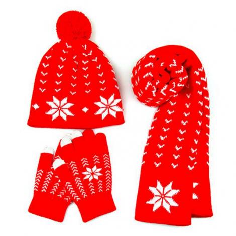 Winter Knitted Sets - Beanie,Gloves,Scarf
