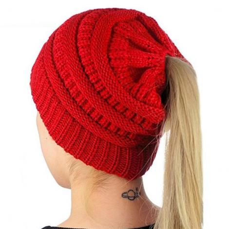 Womens Pony Tale Knit hat